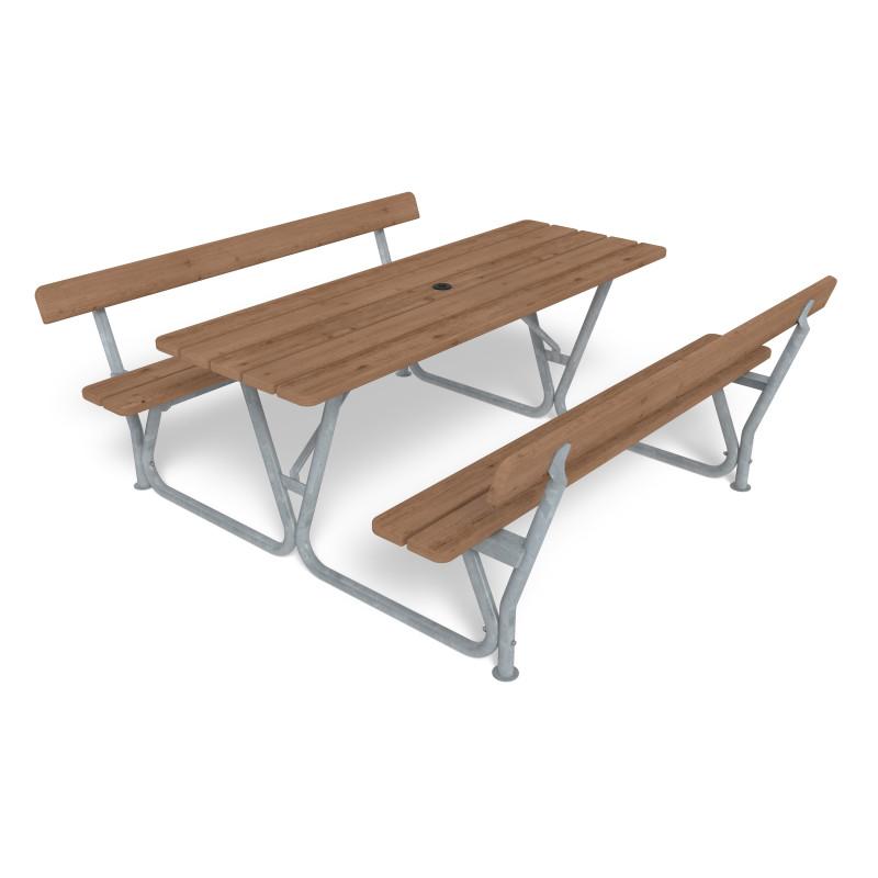 HAGS Ljung Thermo Picnic Table USA-Style Freestanding Standard Front view