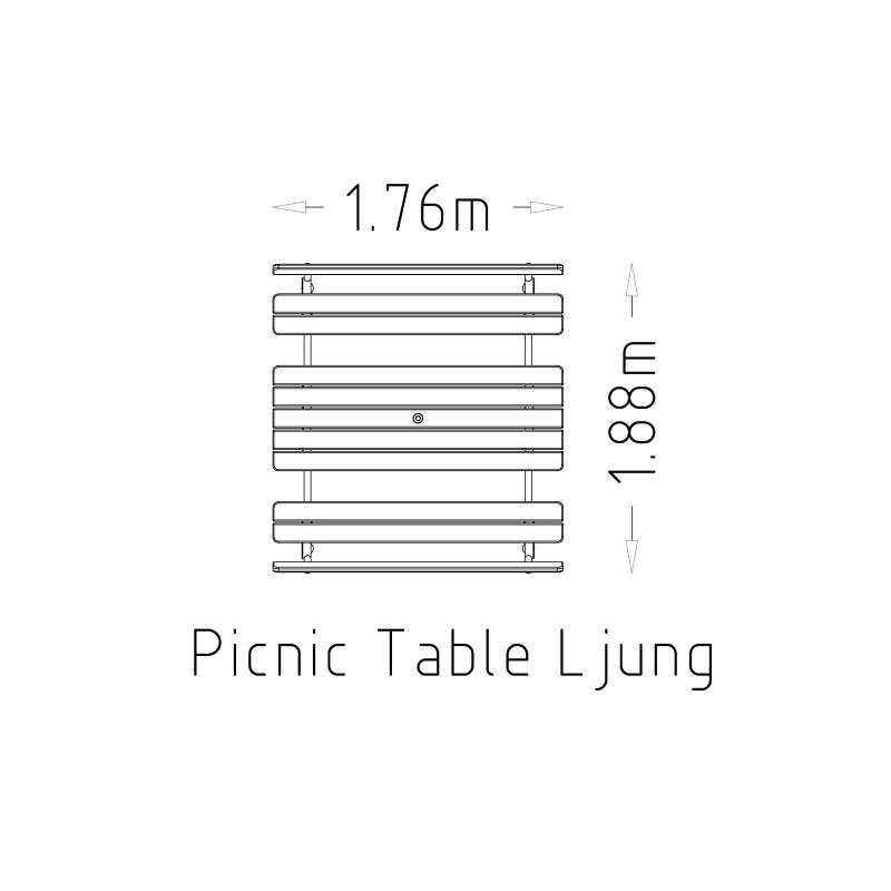 HAGS Ljung Thermo Picnic Table USA-Style Freestanding Standard (Color: Dark Brown/Black) (8109783)