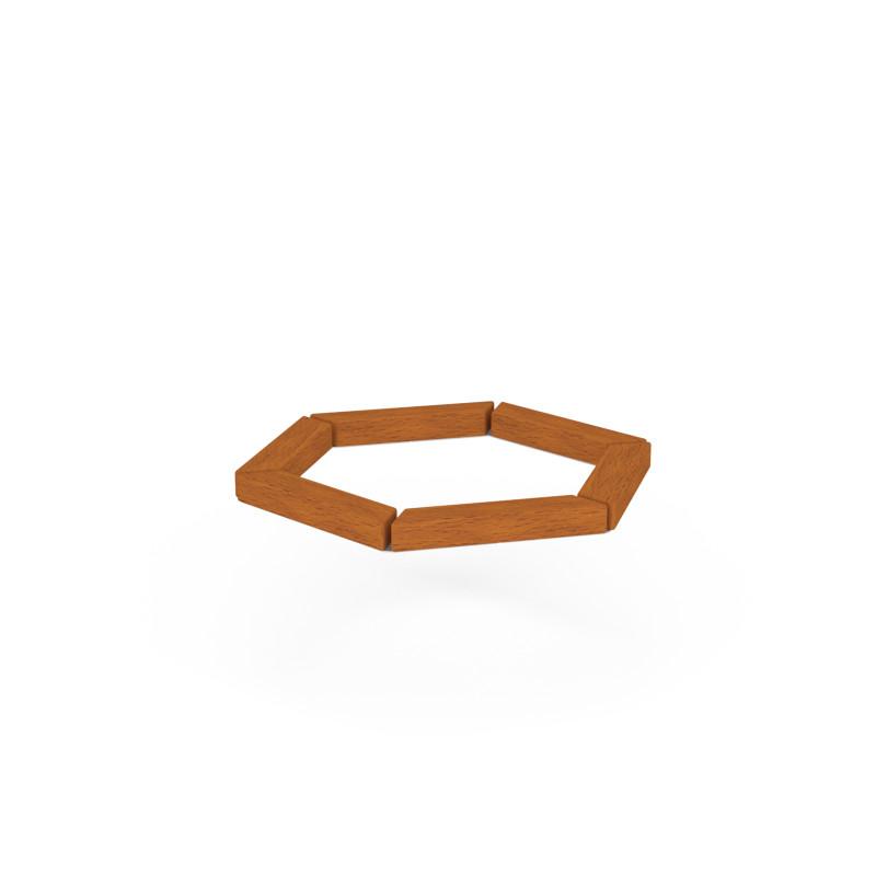 HAGS Rosenlund Hexagon Wooden Frame Small Hardwood Standard (Colour: Galvanized) Front view