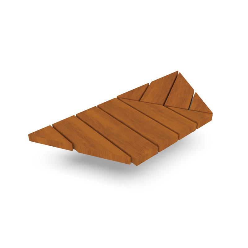HAGS Rosenlund Hexagon Wooden Seat Hardwood Standard (Colour: Galvanized) Front view