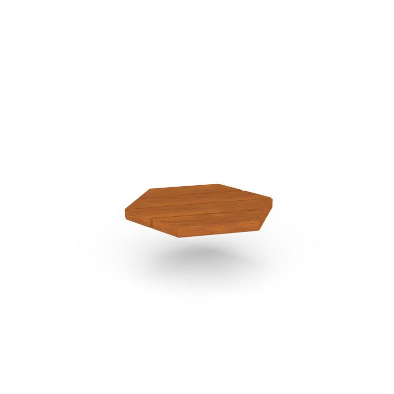 HAGS Rosenlund Hexagon Wooden Seat Small Hardwood Standard (Colour: Galvanized) Front view