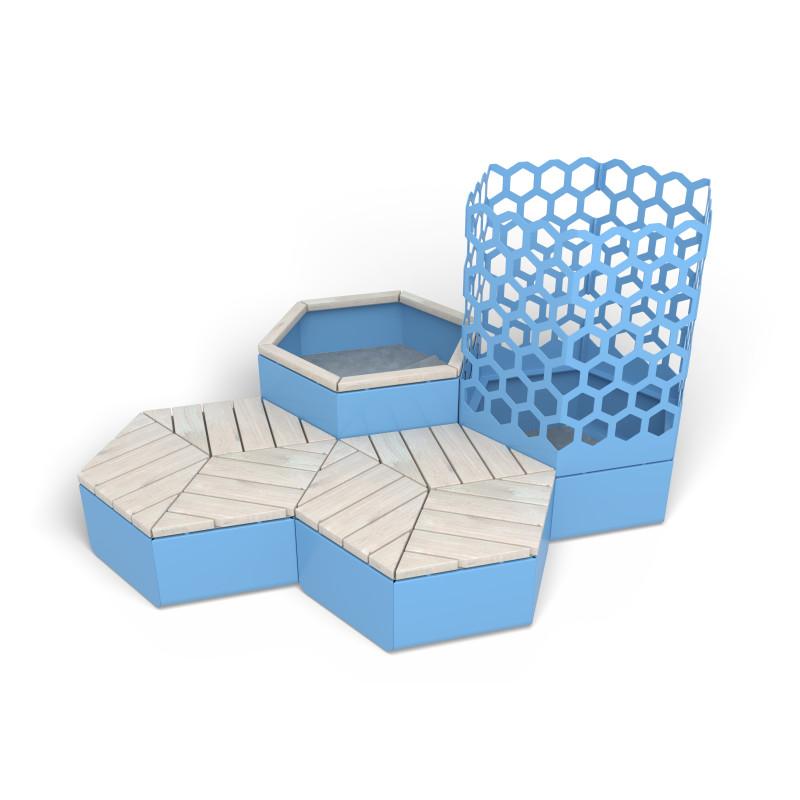 HAGS Rosenlund Hexagon Seating Group Combination 1 Standard (Color: Blue) (8096430)