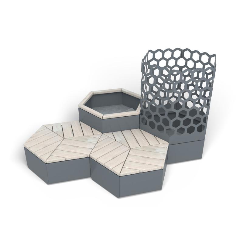 HAGS Rosenlund Hexagon Seating Group Combination 1 Standard (Color: Dark Grey) (8096431)