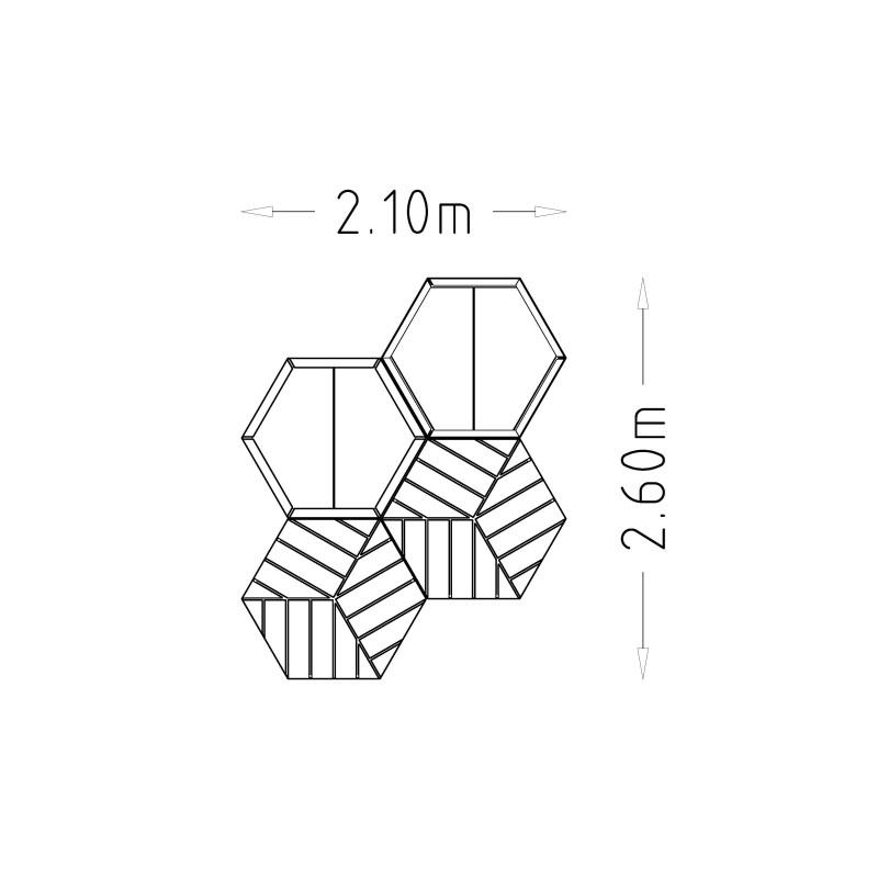 HAGS Rosenlund Hexagon Seating Group Combination 1 Standard (Color: Dark Grey) (8096431)