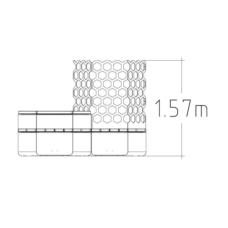HAGS Rosenlund Hexagon Seating Group Combination 1 Standard (Color: Red) (8114383)