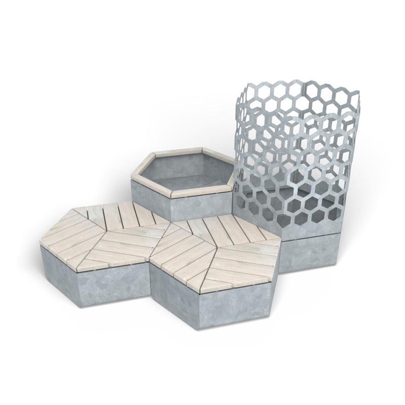 HAGS Rosenlund Hexagon Seating Group Combination 1 Standard Front view