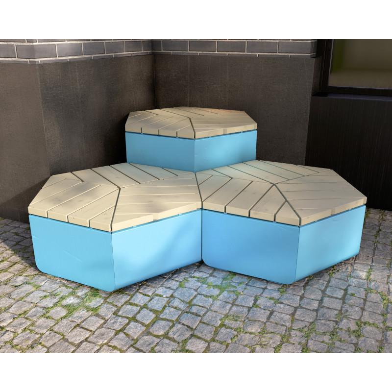 HAGS Rosenlund Hexagon Seating Group Combination 2 Standard (Color: Blue) (8096426)