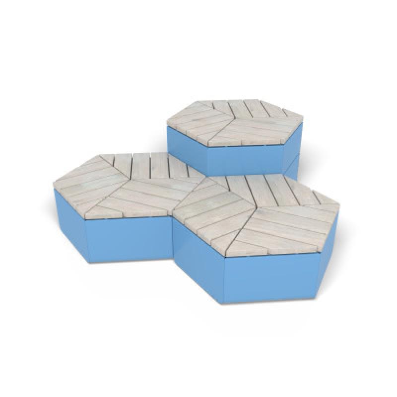 HAGS Rosenlund Hexagon Seating Group Combination 2 Standard (Color: Blue) (8096426)