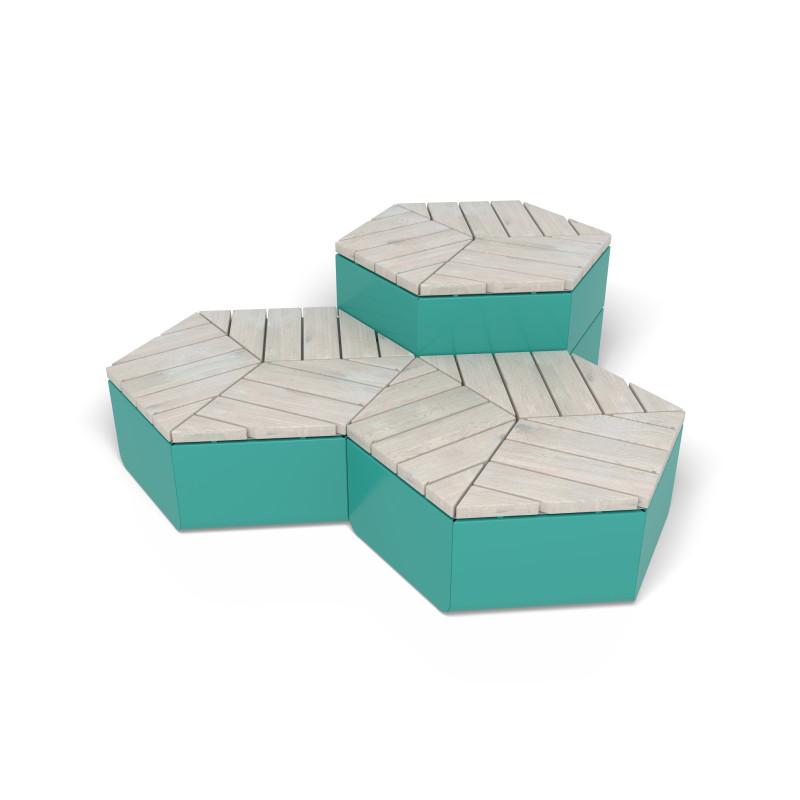 HAGS Rosenlund Hexagon Seating Group Combination 2 Standard (Color: Green/Cream White) (8114148)