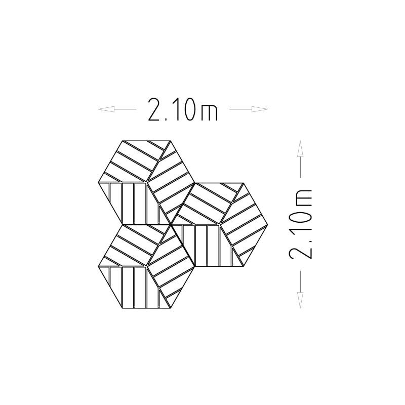 HAGS Rosenlund Hexagon Seating Group Combination 2 Standard (Color: Green/Cream White) (8114148)