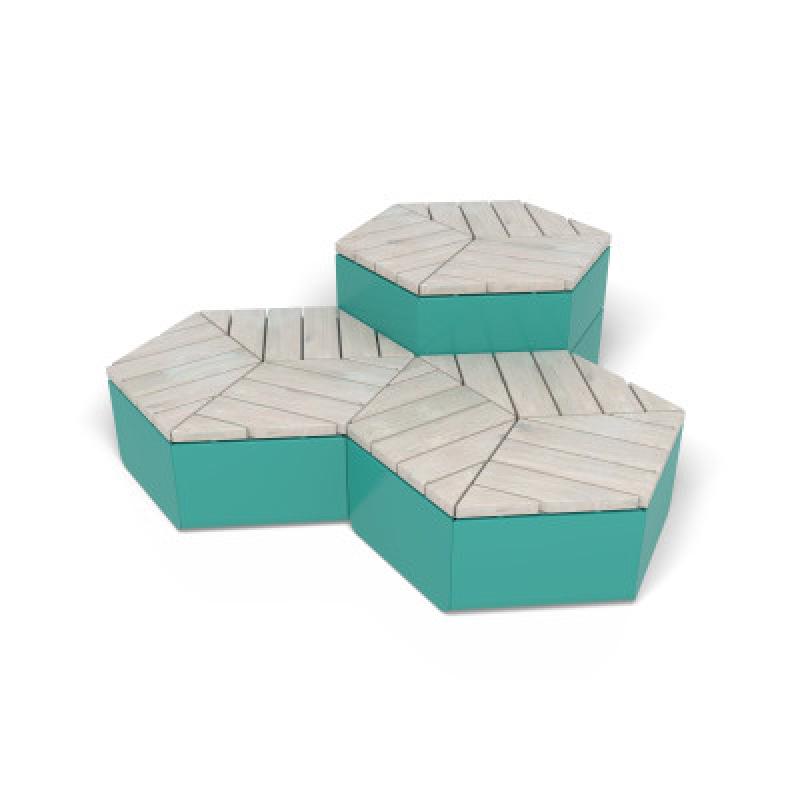 HAGS Rosenlund Hexagon Seating Group Combination 2 Standard (Color: Green/Cream White) (8114148)
