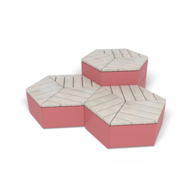 HAGS Rosenlund Hexagon Seating Group Combination 2 Standard (Color: Red) (8114146)