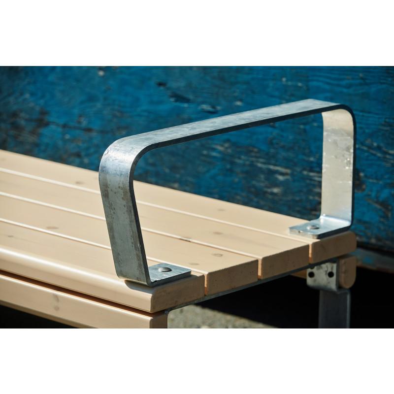 HAGS Rosenlund Park Bench Armrest Standard (Color: Galvanized) (8080133)