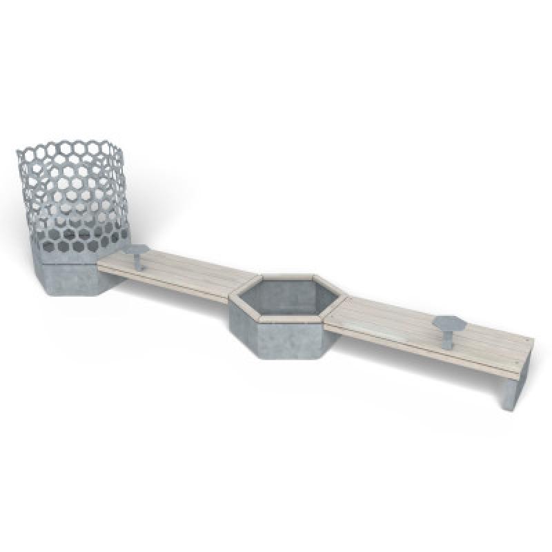 HAGS Rosenlund Bank Combination 1 Standard (Color: Galvanized) (8114366)