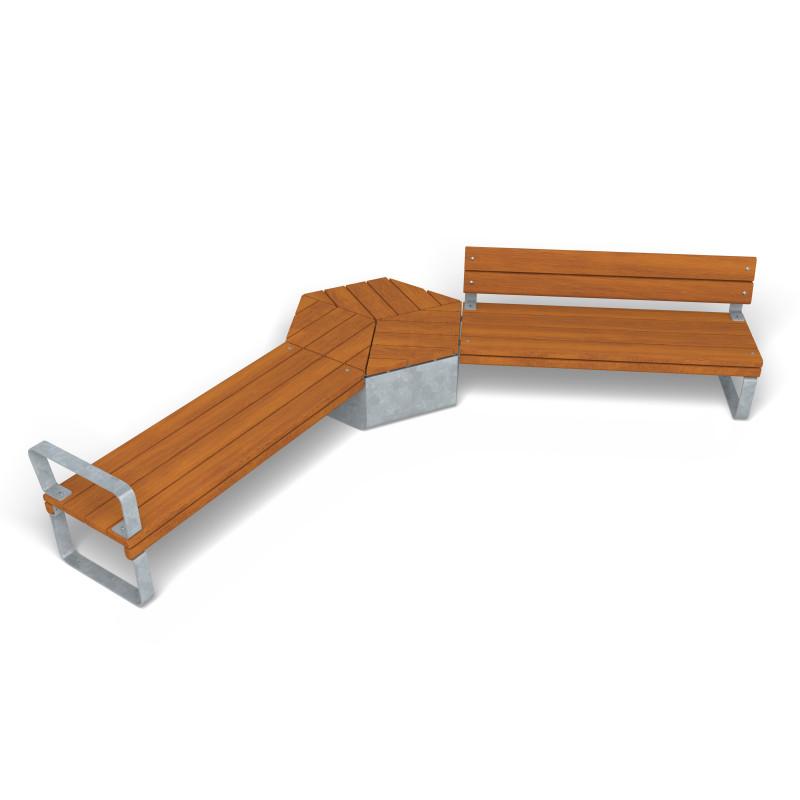 HAGS Rosenlund Bank Combination 2 Hardwood Standard Front view