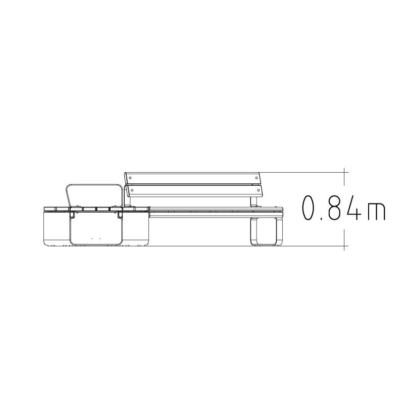 HAGS Rosenlund Bank Combination 2 Hardwood Standard (Color: Galvanized/FSC-certified Hardwood) (8114344)