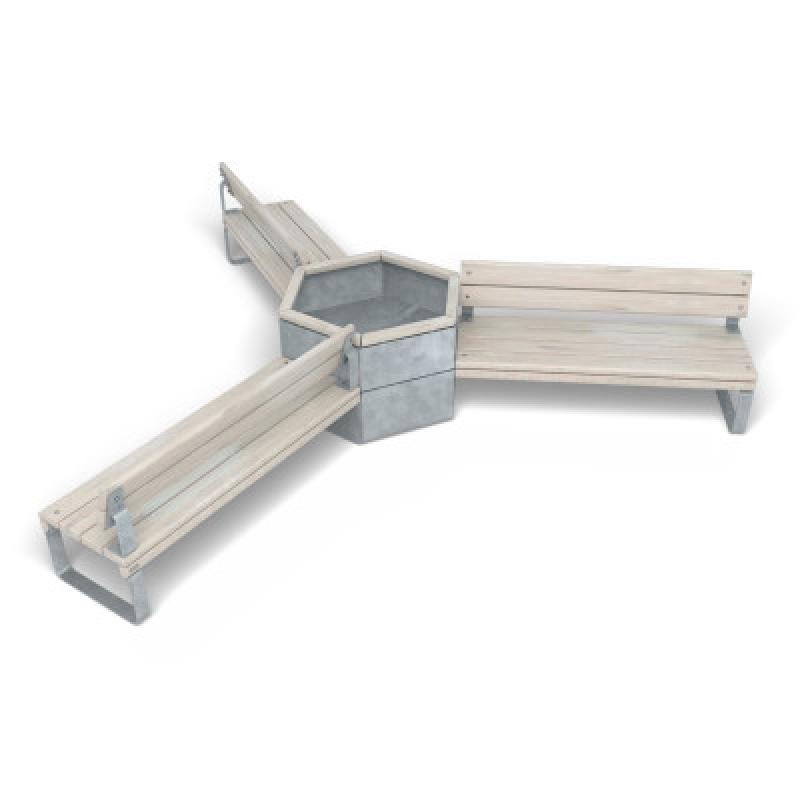 HAGS Rosenlund Bank Combination 3 Standard (Color: Galvanized) (8114327)