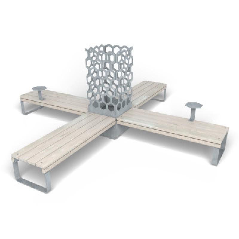HAGS Rosenlund Bank Combination 4 Standard (Color: Galvanized) (8114373)