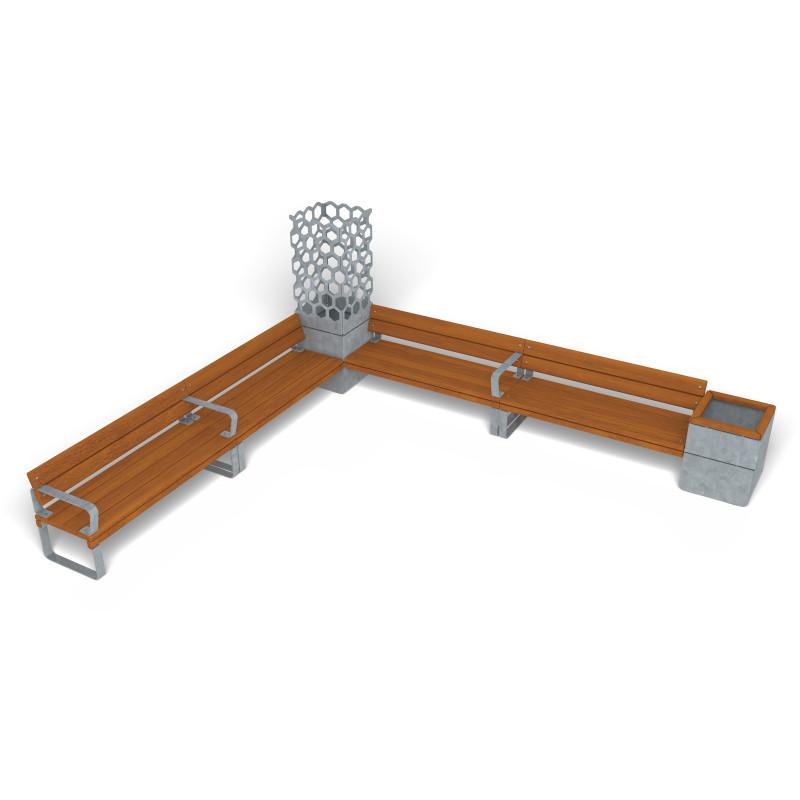 HAGS Rosenlund Bank Combination 5 Hardwood Standard Front view