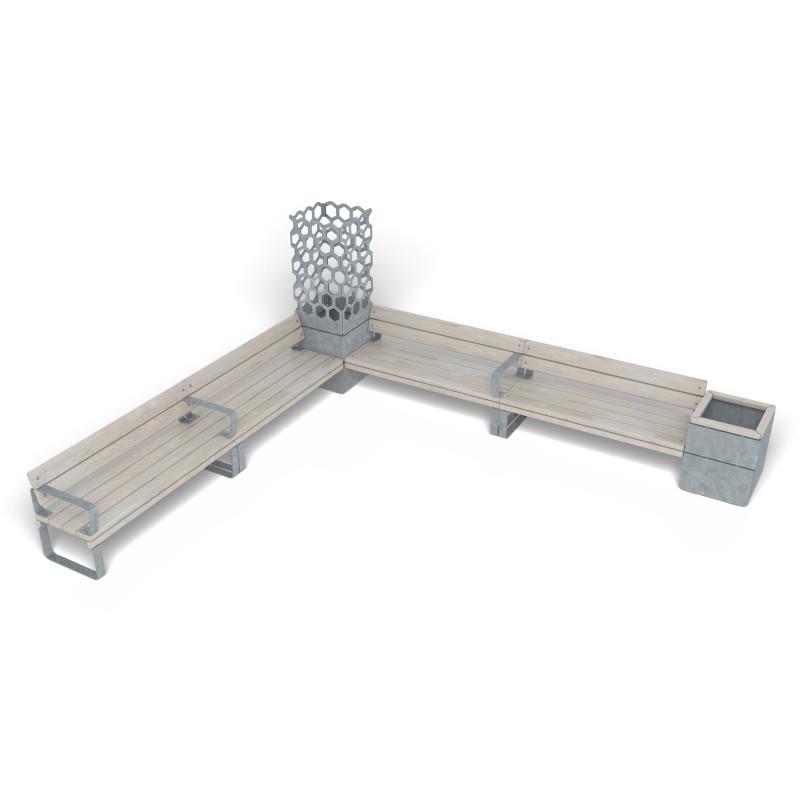 HAGS Rosenlund Bank Combination 5 Standard (Color: Galvanized) (8114314)