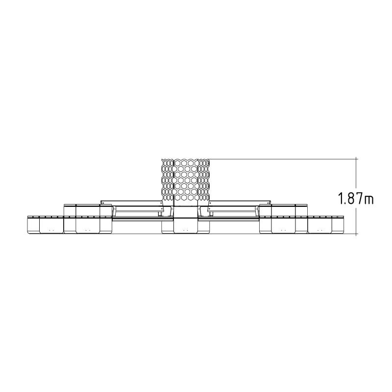 HAGS Rosenlund Bank Combination 6 Standard (Color: Galvanized) (8114231)