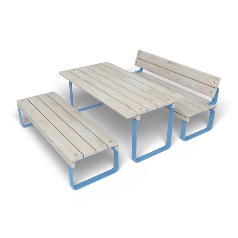 HAGS Rosenlund Seating Group Bench-Table Combination Standard (Color: Blue) (8114297)