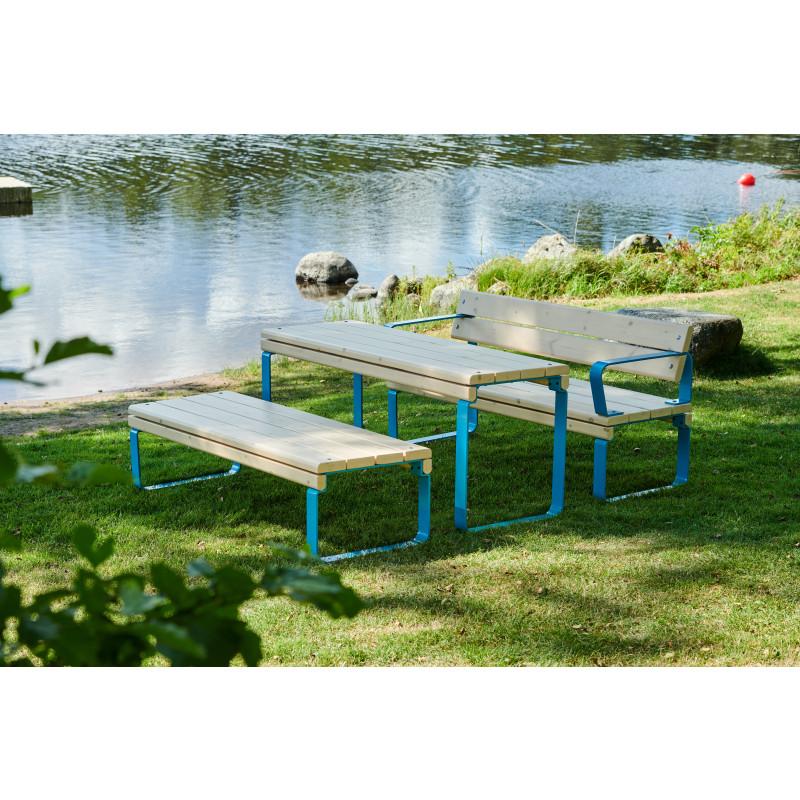 HAGS Rosenlund Seating Group Bench-Table Combination Standard (Color: Blue) (8114297)