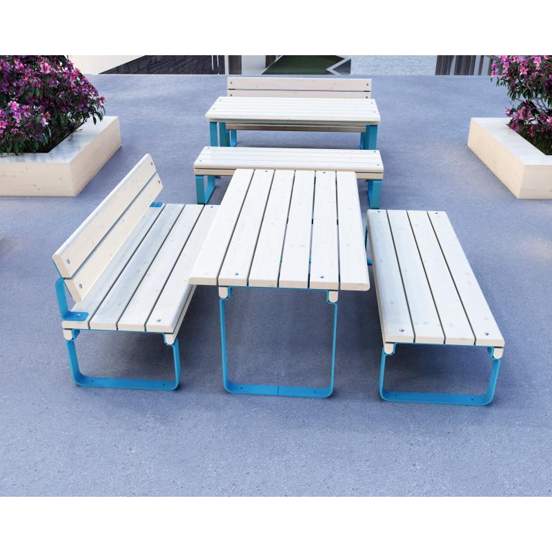 HAGS Rosenlund Seating Group Bench-Table Combination Standard (Color: Blue) (8114297)