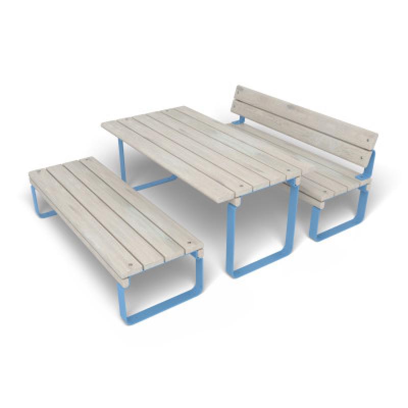 HAGS Rosenlund Seating Group Bench-Table Combination Standard (Color: Blue) (8114297)