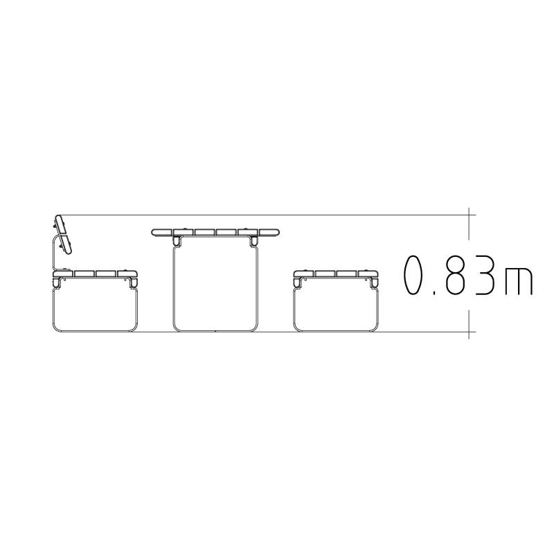 HAGS Rosenlund Seating Group Bench-Table Combination Standard (Color: Dark Grey) (8114299)