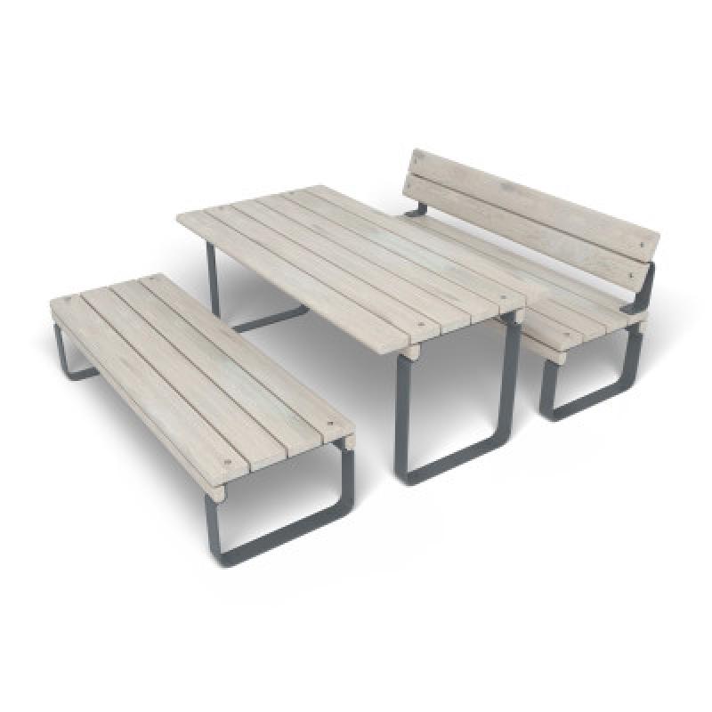 HAGS Rosenlund Seating Group Bench-Table Combination Standard (Color: Dark Grey) (8114299)