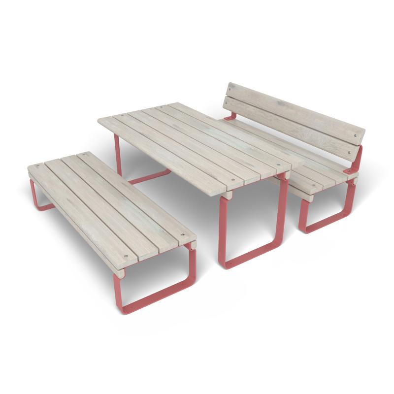 HAGS Rosenlund Seating Group Bench-Table Combination Standard (Color: Red) (8114307)