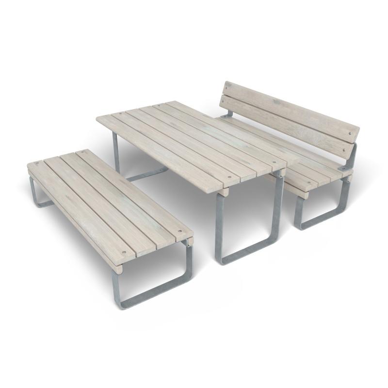 HAGS Rosenlund Seating Group Bench-Table Combination Standard Front view