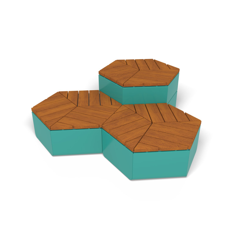 HAGS Rosenlund Seating Group Hexagon Combination 2 Hardwood Standard (Colour: Green)