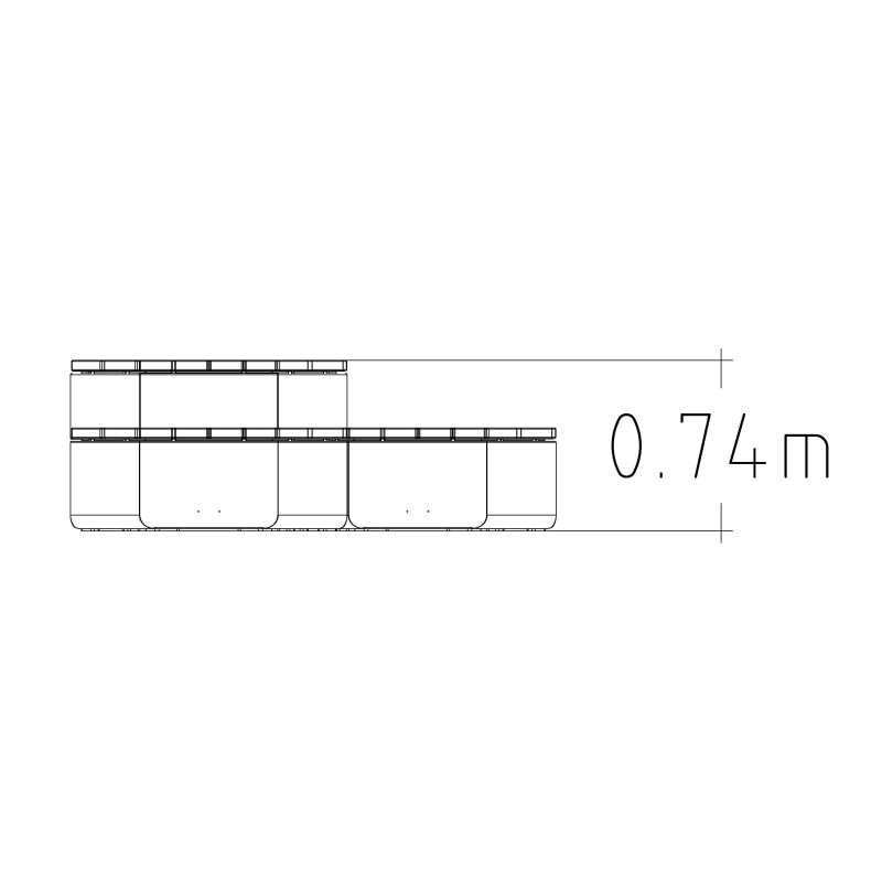 HAGS Rosenlund Seating Group Hexagon Combination 2 Hardwood Standard (Colour: Galvanized)