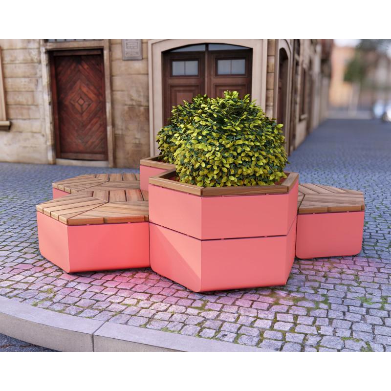 HAGS Rosenlund Hexagon Seating Group Combination 3 Hardwood Standard (Color: Red/FSC-certified Hardwood) (8114291)