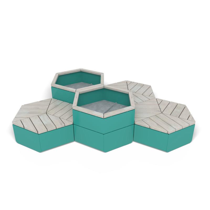 HAGS Rosenlund Hexagon Seating Group Combination 3 Standard (Color: Green/Cream White) (8114251)