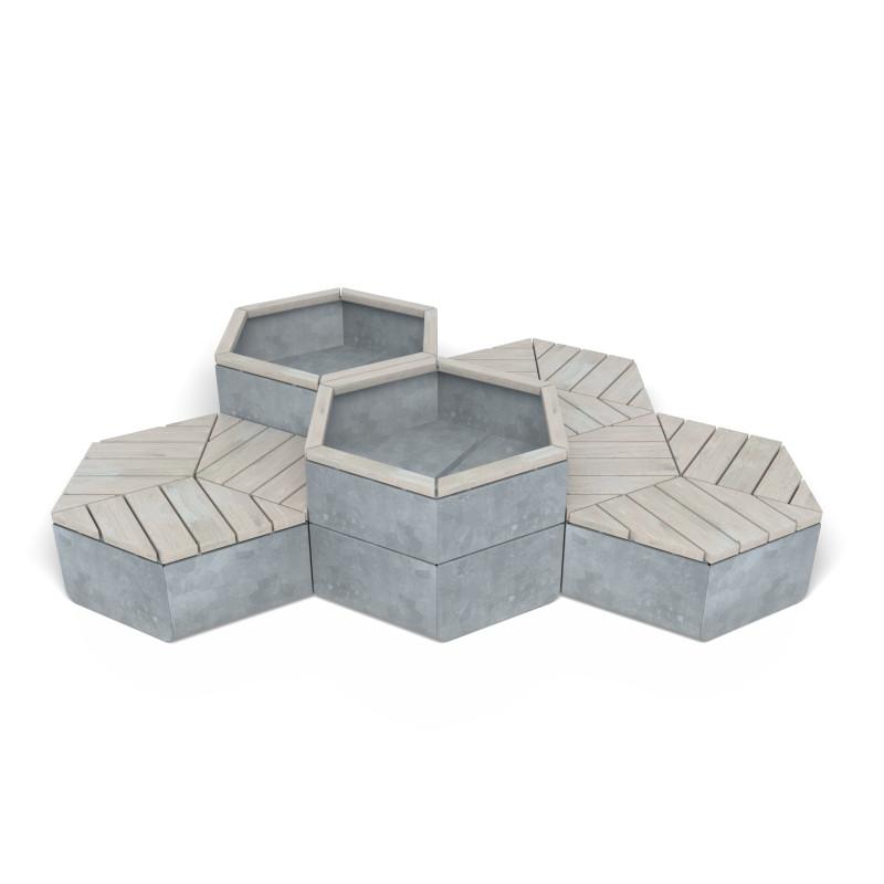 HAGS Rosenlund Hexagon Seating Group Combination 3 Standard Front view