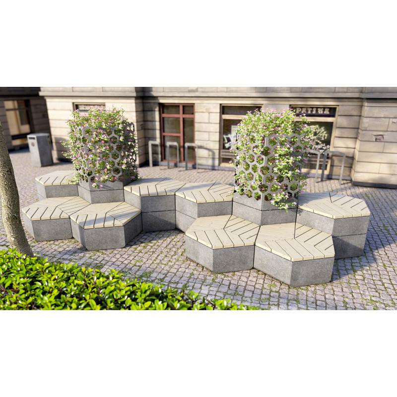 HAGS Rosenlund Hexagon Seating Group Combination 4 Standard (Color: Galvanized) (8114333)