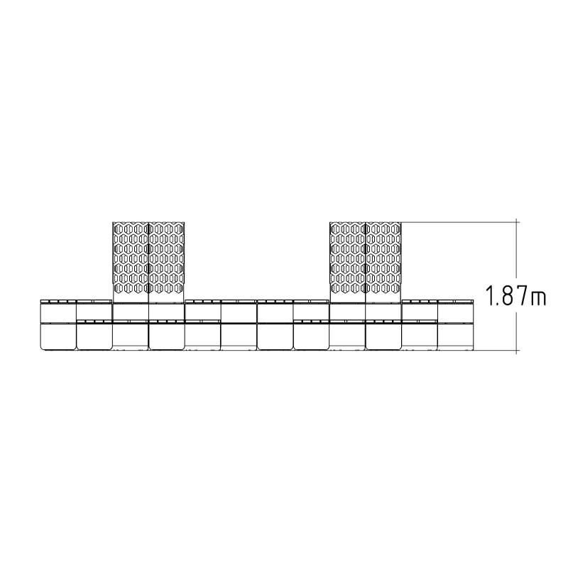 HAGS Rosenlund Hexagon Seating Group Combination 4 Standard (Color: Galvanized) (8114333)