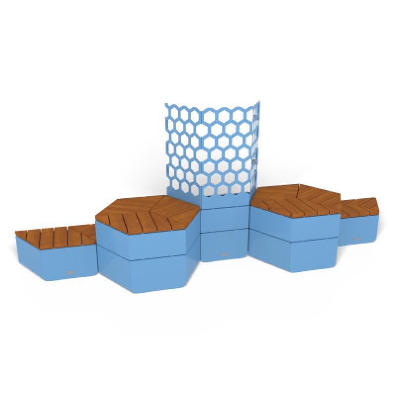 HAGS Rosenlund Hexagon Wall Combination Hardwood Standard (Color: Blue/FSC-certified Hardwood) (8114241)