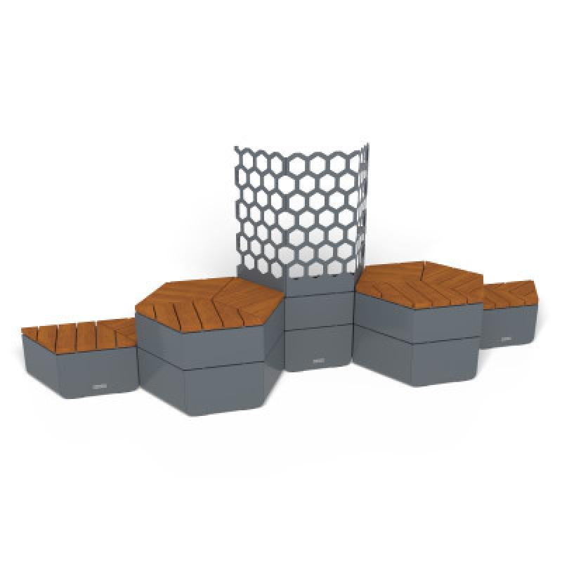HAGS Rosenlund Hexagon Wall Combination Hardwood Standard (Color: Grey/FSC-certified Hardwood) (8114242)