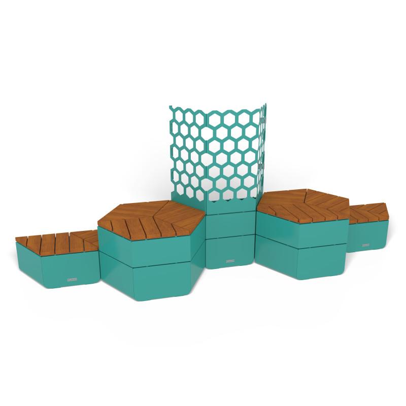 HAGS Rosenlund Hexagon Wall Combination Hardwood Standard (Color: Green/FSC-certified Hardwood) (8114243)