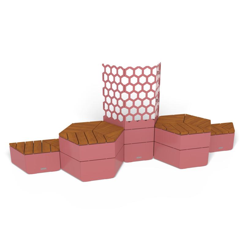HAGS Rosenlund Hexagon Wall Combination Hardwood Standard (Color: Red/FSC-certified Hardwood) (8114249)