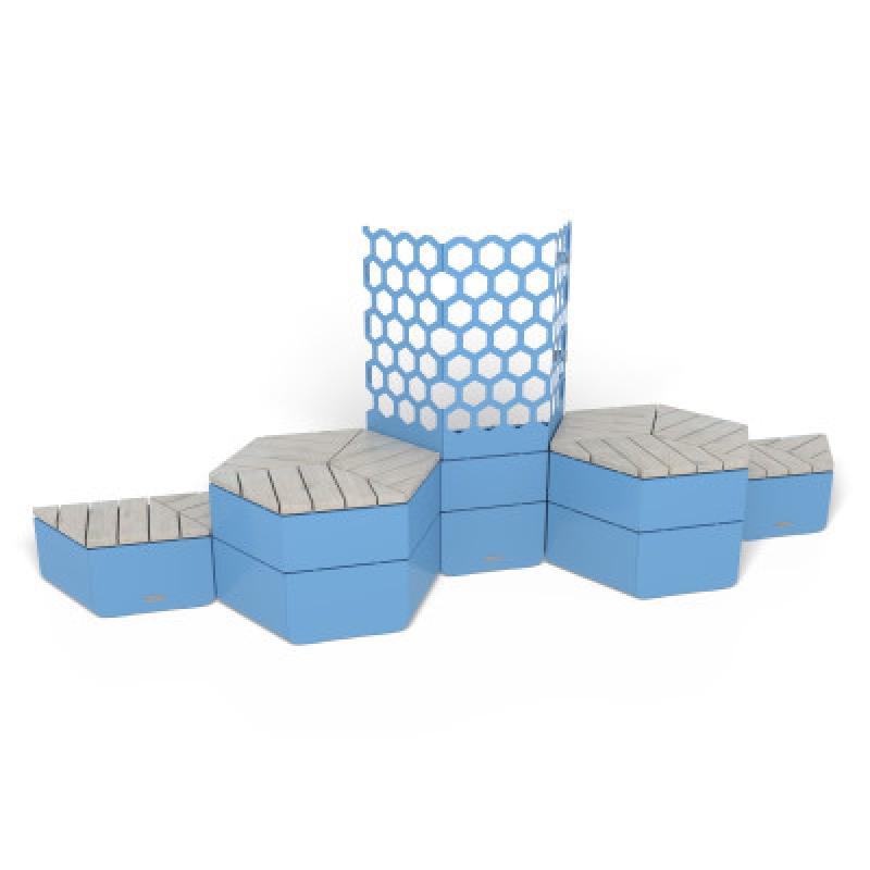 HAGS Rosenlund Hexagon Wall Combination Standard (Color: Blue) (8114225)