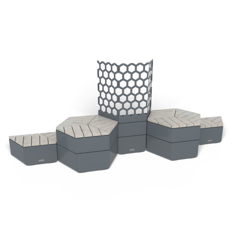 HAGS Rosenlund Hexagon Wall Combination Standard (Color: Dark Grey) (8114228)