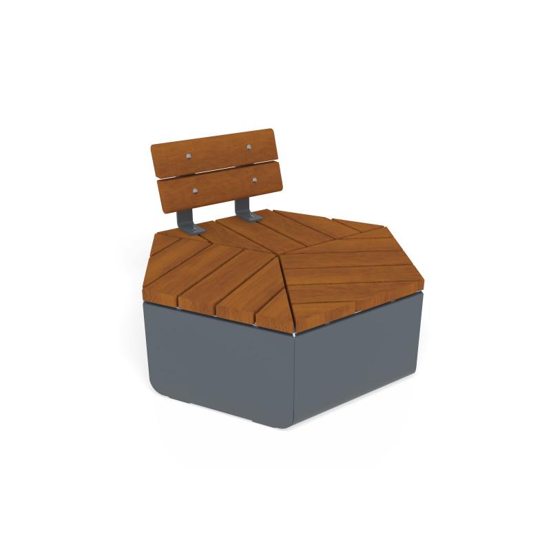 HAGS Backrest Hexagon Rosenlund made of hardwood standard (color: gray)