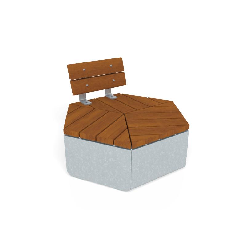 HAGS backrest Hexagon Rosenlund made of hardwood standard (color: galvanized)
