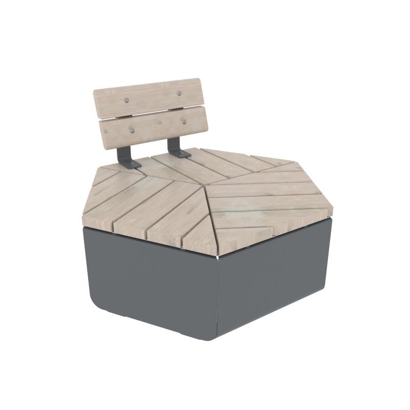 HAGS Backrest Hexagon Rosenlund Standard (Colour: Pine/Grey)