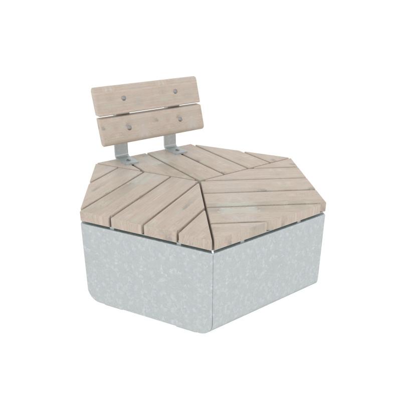 HAGS backrest Hexagon Rosenlund Standard (color: pine/galvanized)